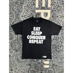 Vintage Mens Y2K WWE Authentic Wear Eat Sleep Conquer Repeat Tshirt Size Large